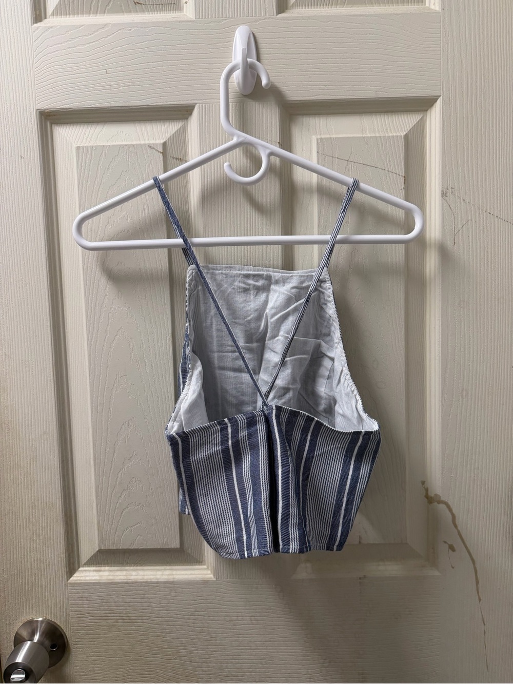 💙 AE Blue & White Striped Crop Cami Top - Picture 3 of 3